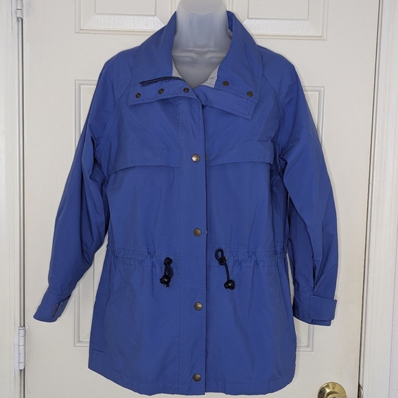 VTG Eddie Bauer‎ Women's Gore-Tex Blue Utility Coat Cinch Waist Women's S - Picture 1 of 16